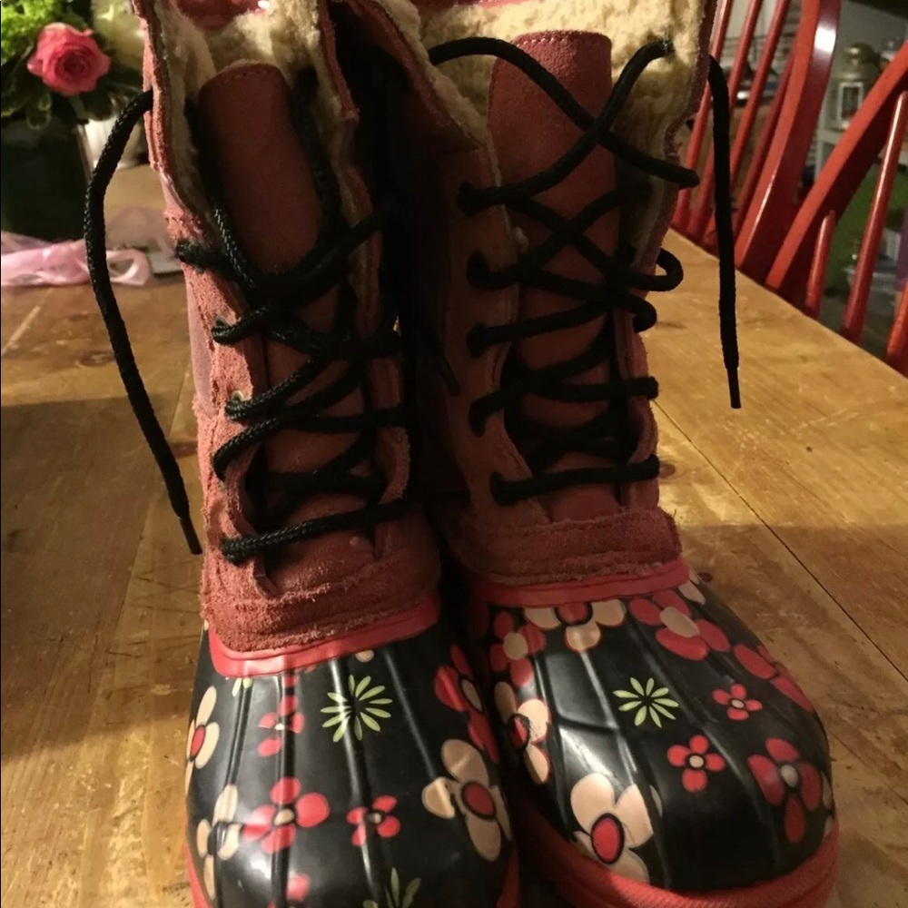 Tamara Henriques Rain Snow Boots 70’s Pink Floral